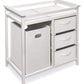 Badger Basket Modern Baby Changing Table With Laundry Hamper, 3 Storage Baskets,  Pad, Fresh Whitewhite