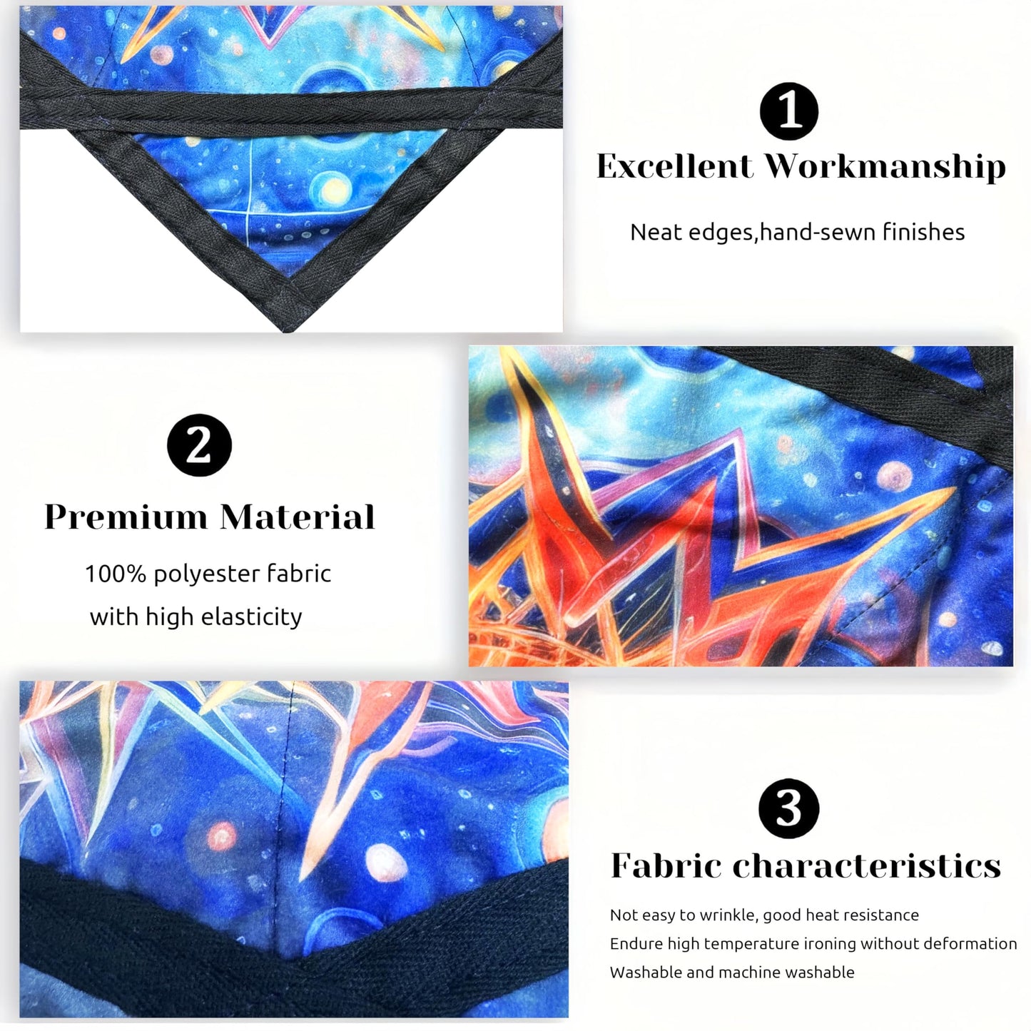 BVCY Flow Star(UV Reactive) Spinning Cloth Beginners Juggling and Skill Toy Easy to Rotate Double Sided Printing Dapo Star Blue&
