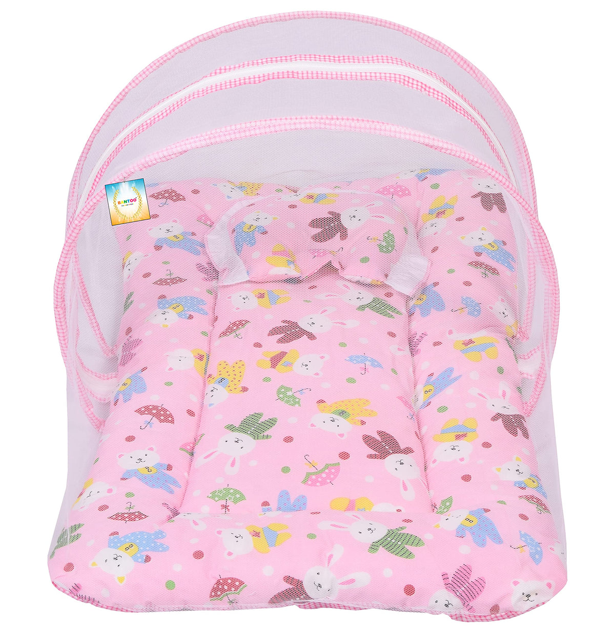 Bantoo Baby Bed New Born Baby Bedding Set | Cotton | Mattress | Mosquito Net | Insect Protector | Boys & Girls | Essential Items