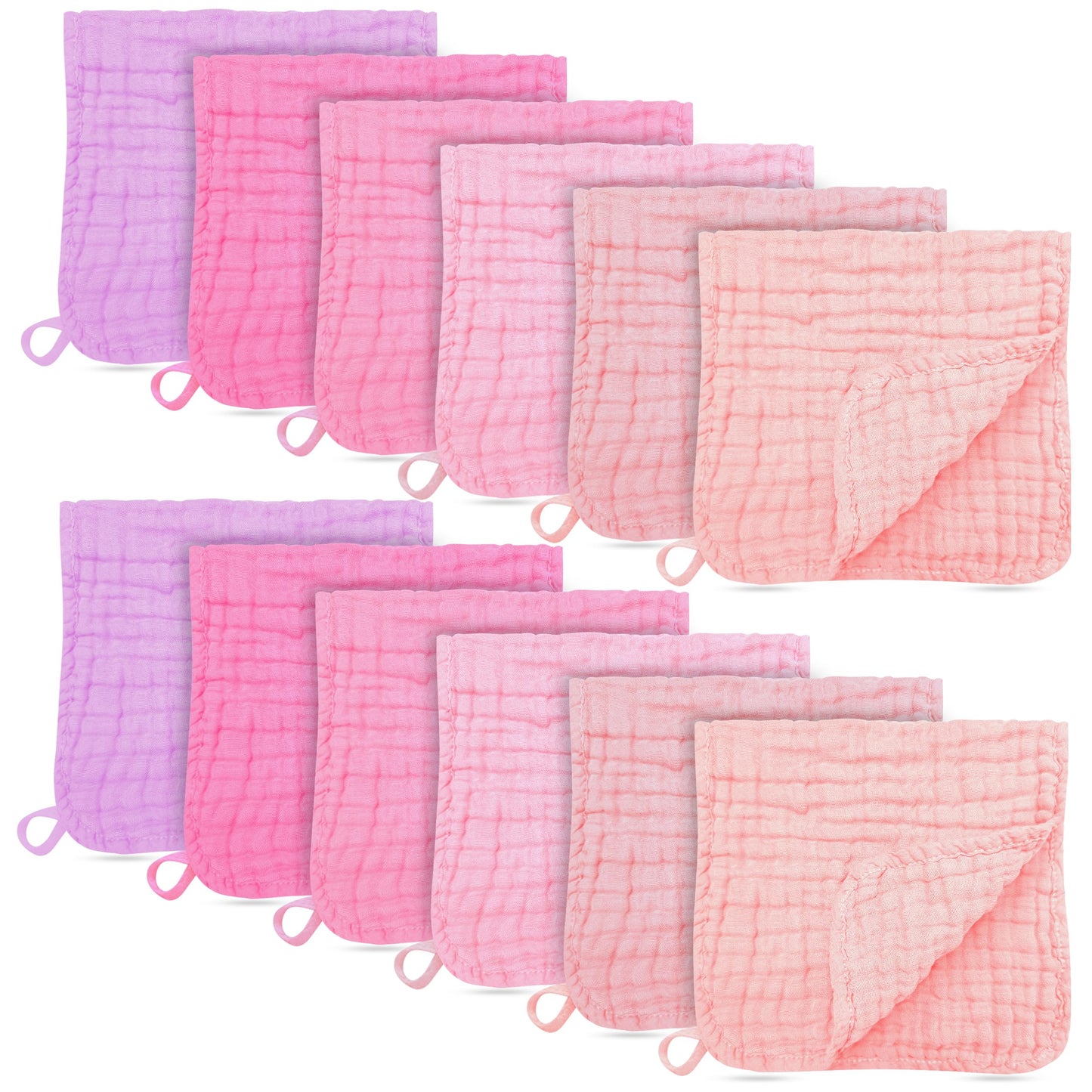 BAMBOO QUEEN 12 Pack Muslin Burp Cloths - Large 20 x 10, Ultra Absorbent 100% Cotton for Baby Drool and Messes - Soft, Gentle Ba