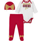 Gerber Nfl Baby Girls 3 Pack Bodysuit Registry Gift Set Footed Pant And Cap, Team Color, 0-3 Months Us
