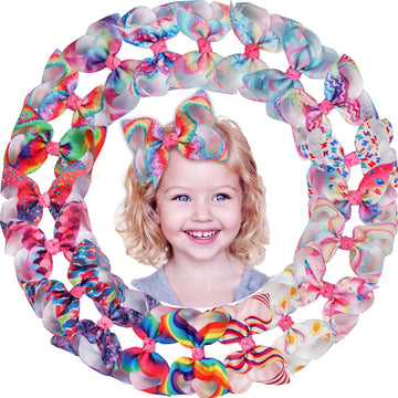 20Pcs 6Inch Large Big Hair Bows Grosgrain Ribbon Rainbow Bow Alligator Hair Clips Hair Accessories For Baby Girls Toddlers Kids
