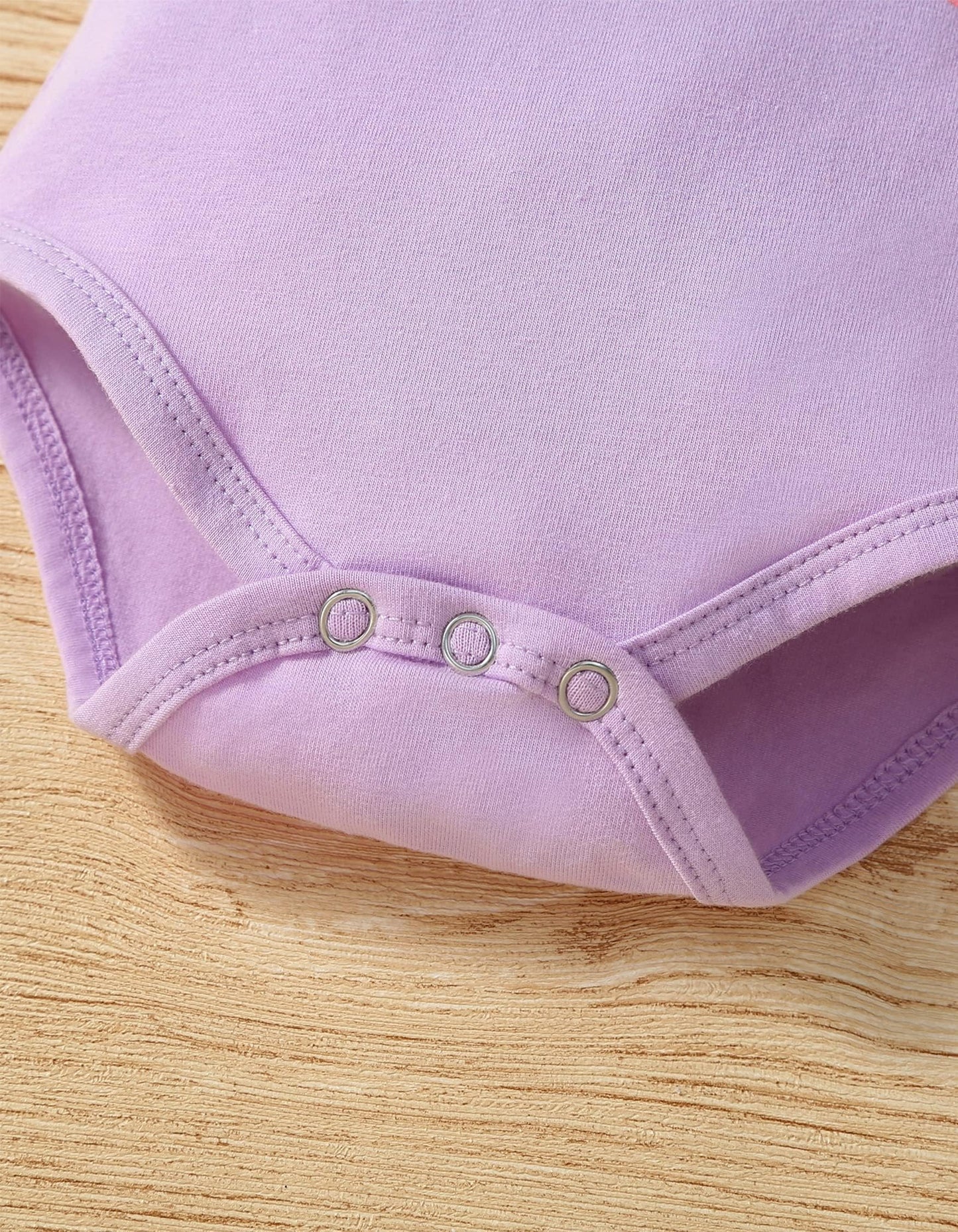 Fullfamous Baby Girl'S Clothes Gifts Outfits,Easter Bunny Spring Summer Clothing Set Easter Day Outfits 6-12 Months Purple