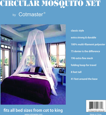 Cotmaster Circular White Mosquito Net