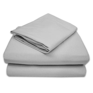 Tl Care 100% Natural Cotton Jersey Knit 3-Piece Toddler Sheet Set, Gray, Soft Breathable, For Boys And Girls