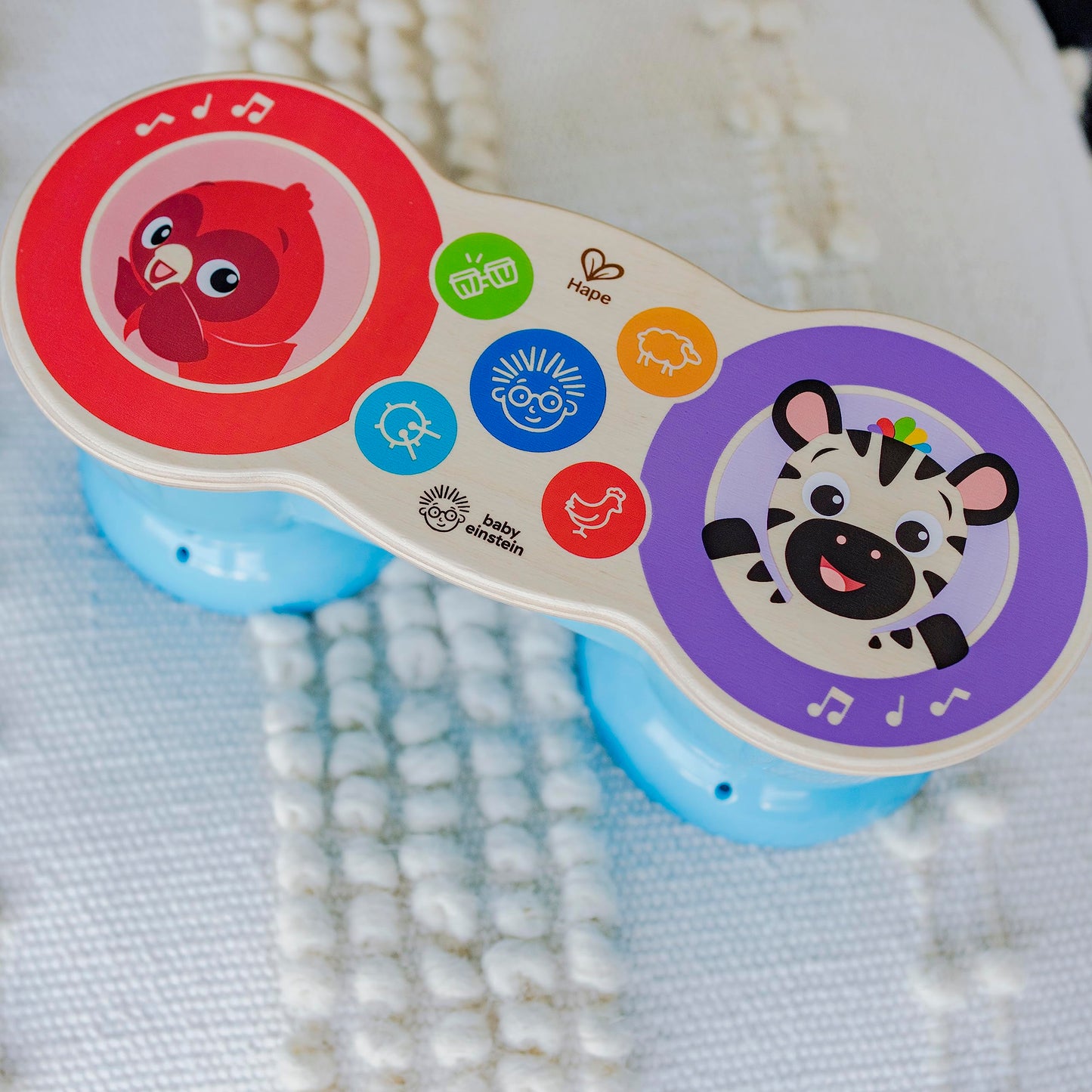 Baby Einstein Upbeat Tunes Magic Touch Wooden Drum Musical Toy Ages 6 Months +