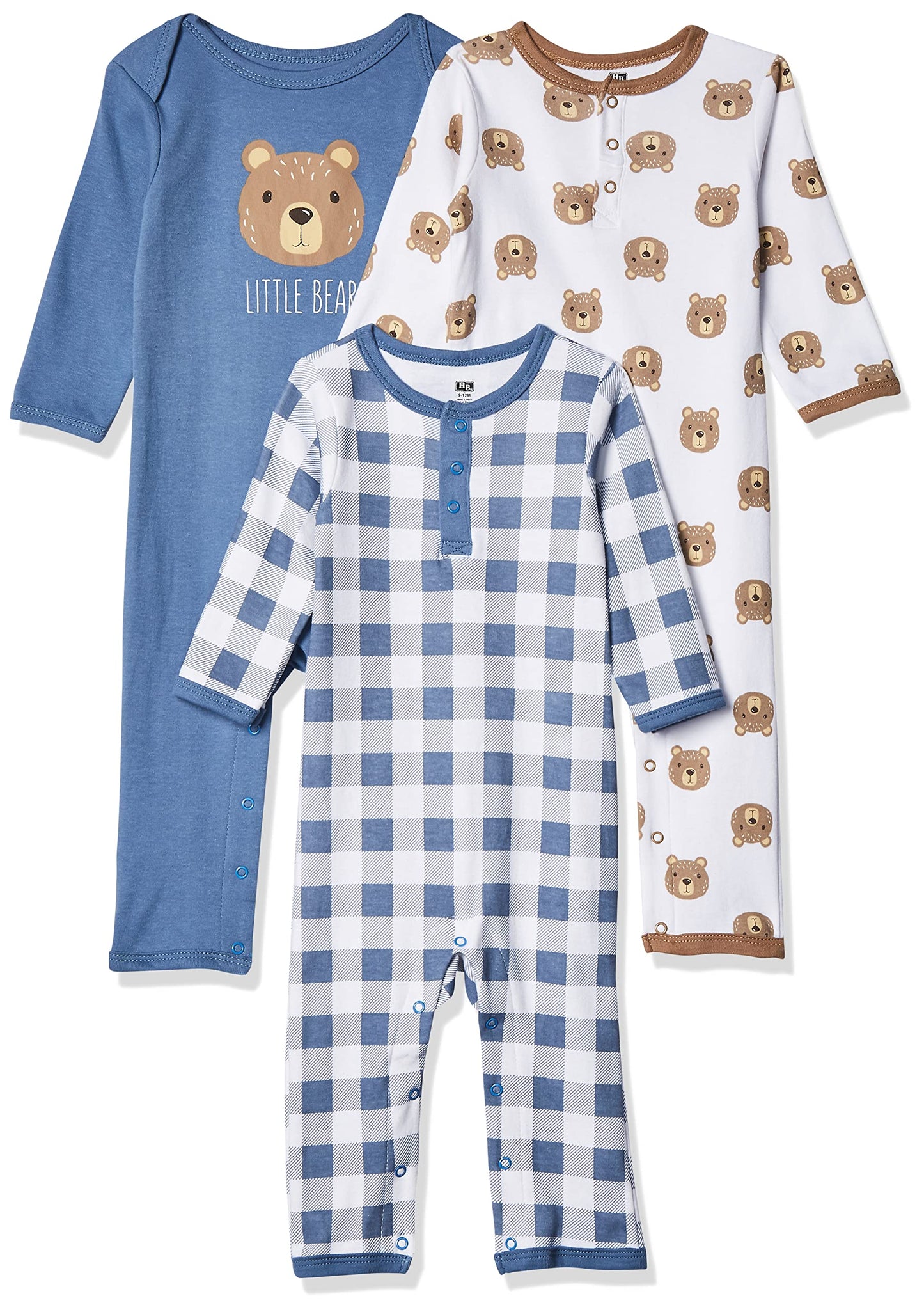 Hudson Baby Unisex Baby Cotton Coveralls, Little Bear, 0-3 Months
