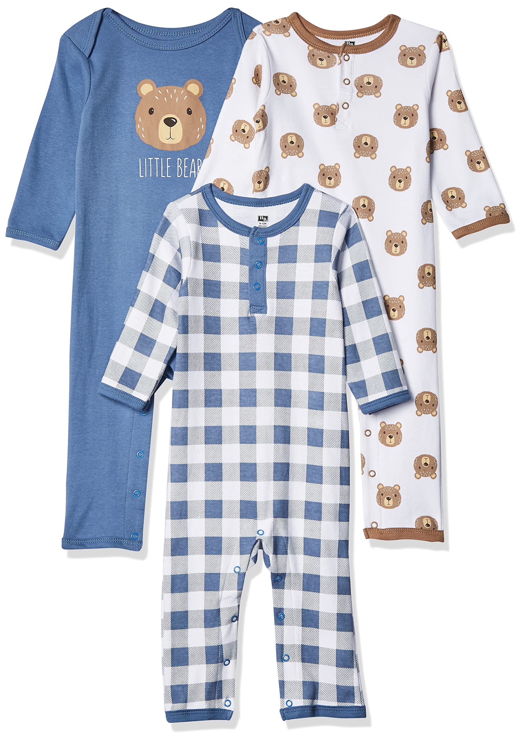 Hudson Baby Unisex Baby Cotton Coveralls, Little Bear, 0-3 Months