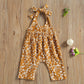 Baby Girls Daisy Playsuits Bodysuit+Headband Print Halter Romper Floral Jumpsuit Infant Summer Clothes (A-Yellow, 0-6 Months)