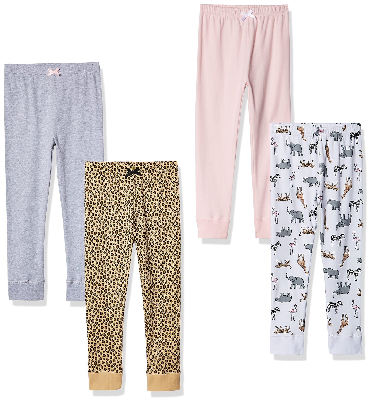 Hudson Baby Unisex Baby Cotton Pants and Leggings Modern Pink Safari, 9-12 Months