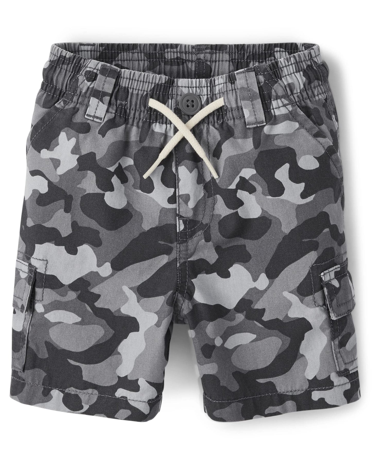 The Children'S Place Baby Toddler Boys Pull On Cargo Shorts, Grey Camo Single, 12-18 Months