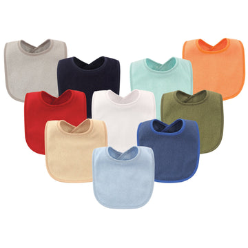 Hudson Baby Unisex Baby Drooler Bib With Waterproof Lining, Blue, One Size