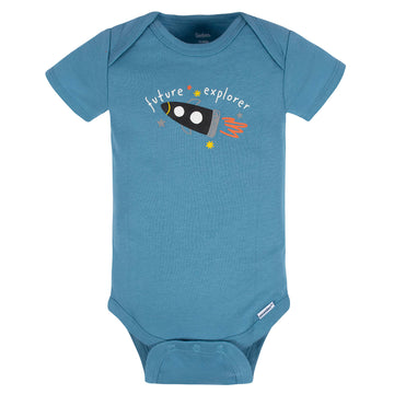 Gerber Baby Boy'S 8-Pack Short Sleeve Onesies Bodysuits, Space, 12 Months