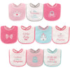 Luvable Friends Unisex Baby Cotton Terry Drooler Bibs With Peva Back, Princess, One Size