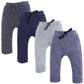 Touched By Nature Unisex Baby Organic Cotton Pants, Navy Gray, 12-18 Months