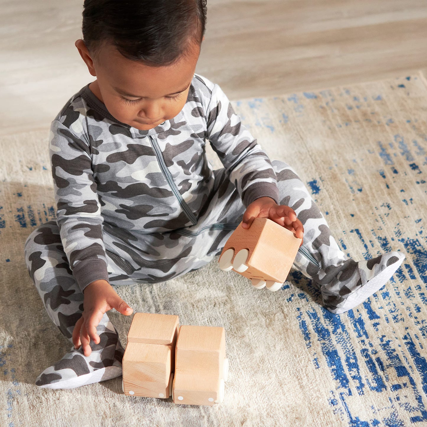 Gerber Baby Boys' 2-Pack Footed Pajamas, Grey Camo, 6-9 Months