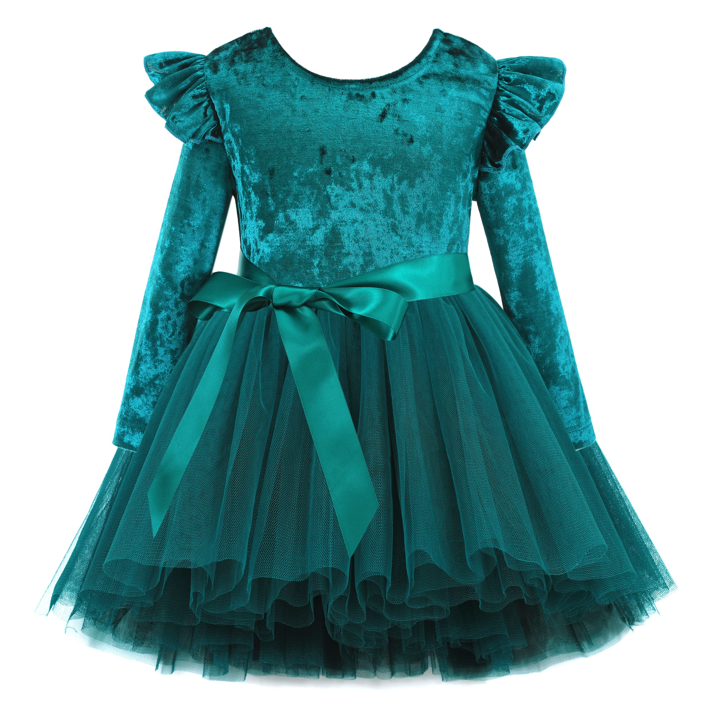 Flofallzique Toddler Long Sleeves Dress Tulle Baby Velvet Tutu Girls Special Occ WBBAPB0BD3DTCNR