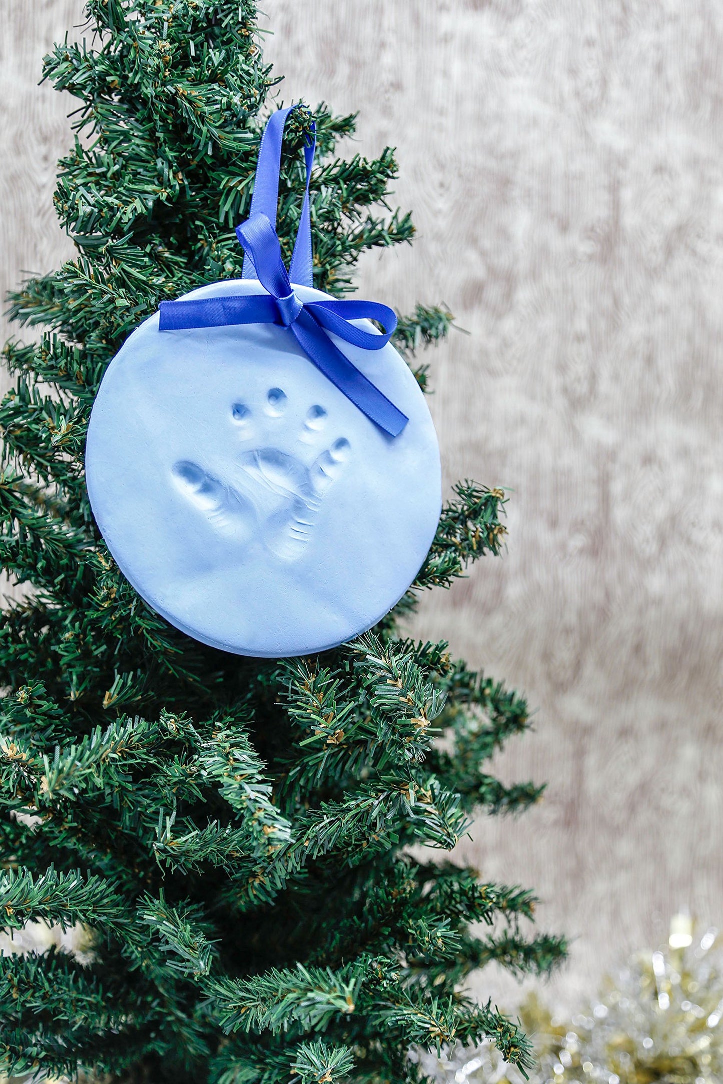 Pearhead Babyprints Babys First Handprint or Footprint Ornament Kit, Easy No-Bake DIY Clay Impression, Christmas Baby Keepsake