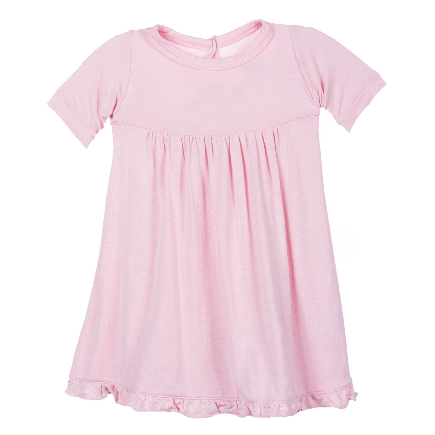 Kickee Pants Little Girl Short Sleeve Swing Dress, Lotus Pink, 0-3 Months