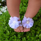 Cherished Moments 'Petals' Lavender Barefoot Baby Sandal And Headband Set With Flower Accent And Gift Boxed For Baby Girl Gift