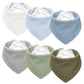 Susurration Muslin Baby Drool Bibs 6Pack Soft Triangular Adjustable Baby Bandana Bibs For Unisex Girls & Boys (Dark&Light)