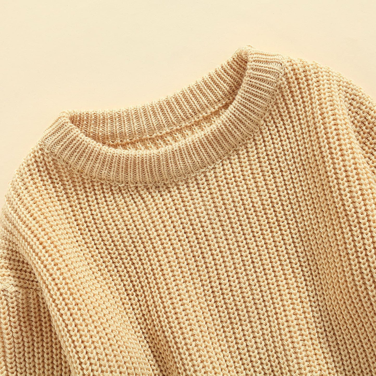 Baby Girl Boy Knit Sweater Blouse Pullover Sweatshirt Warm Crewneck Long Sleeve Tops For Infant Toddler (A-Cream, 3-4T)