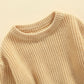 Baby Girl Boy Knit Sweater Blouse Pullover Sweatshirt Warm Crewneck Long Sleeve Tops For Infant Toddler (A-Cream, 2-3T)