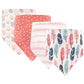 Hudson Baby Unisex Baby Cotton Bandana Bibs, Feather, One Size
