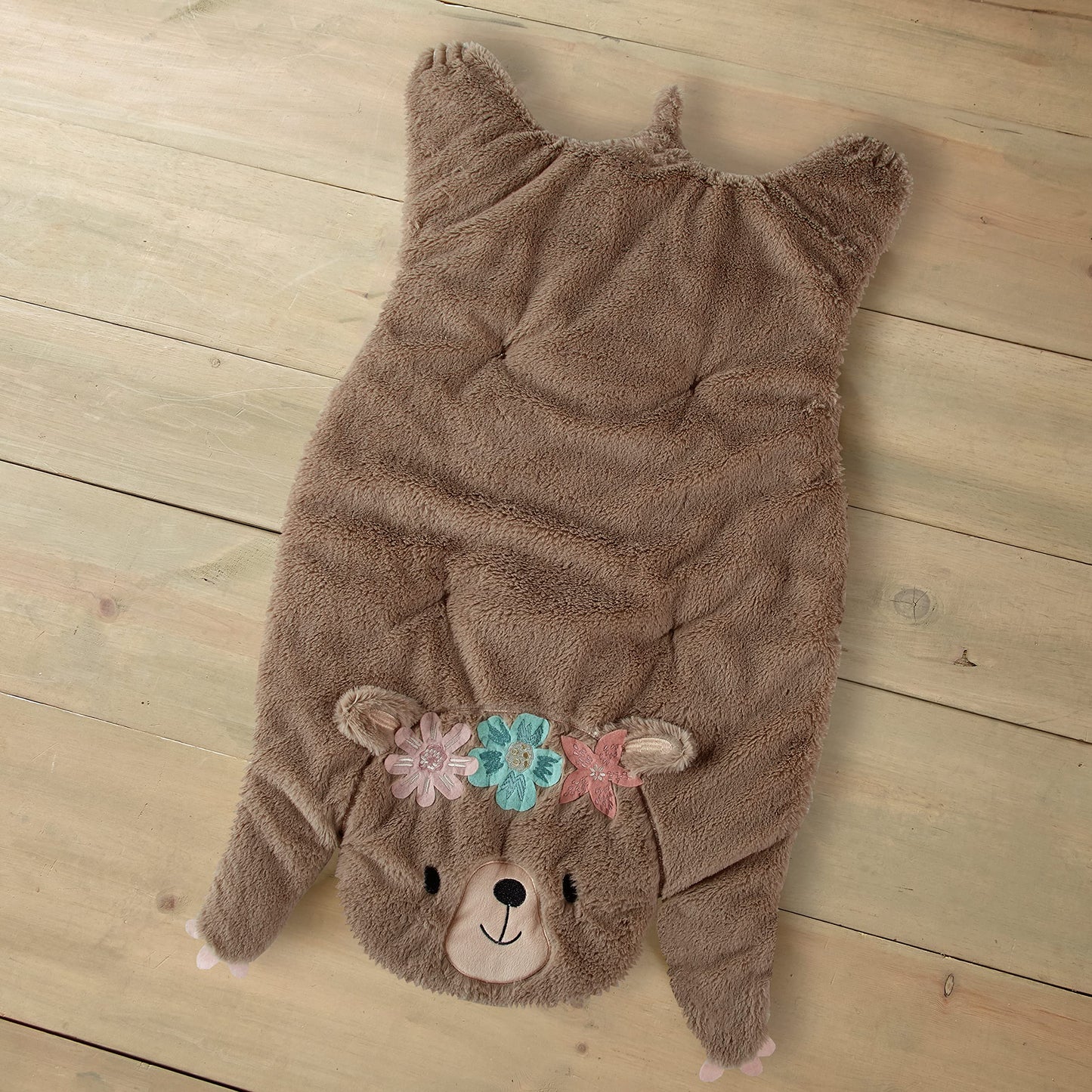 Levtex Baby - Malia Playmat - Bear - Taupe, Pink And Teal - Nursery Accessories