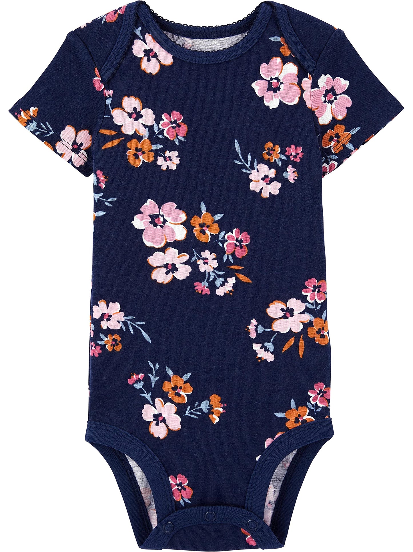 Simple Joys By Carter'S Baby Girls' Short-Sleeve Bodysuit, Pack Of 6, Multicolor/Ditsy Floral/Floral/Polka Dot/Tropical, 0-3 Mon