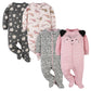 Gerber Baby Girls 4 Pack Sleep 'N Play Footie Leopard Pink 3-6 Months