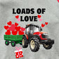 Ddsol Kids Boys Valentines Tractor Sweatshirt Pullover Girls Cotton Raglan Long Sleeve Tops Shirts Loads Of Love Heart Toddler C