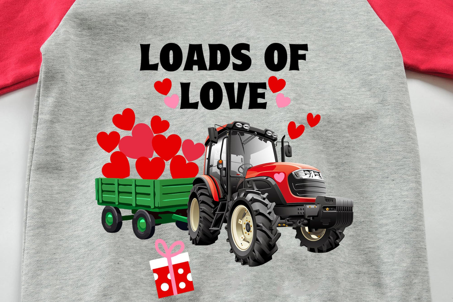 Ddsol Kids Boys Valentines Tractor Sweatshirt Pullover Girls Cotton Raglan Long Sleeve Tops Shirts Loads Of Love Heart Toddler C