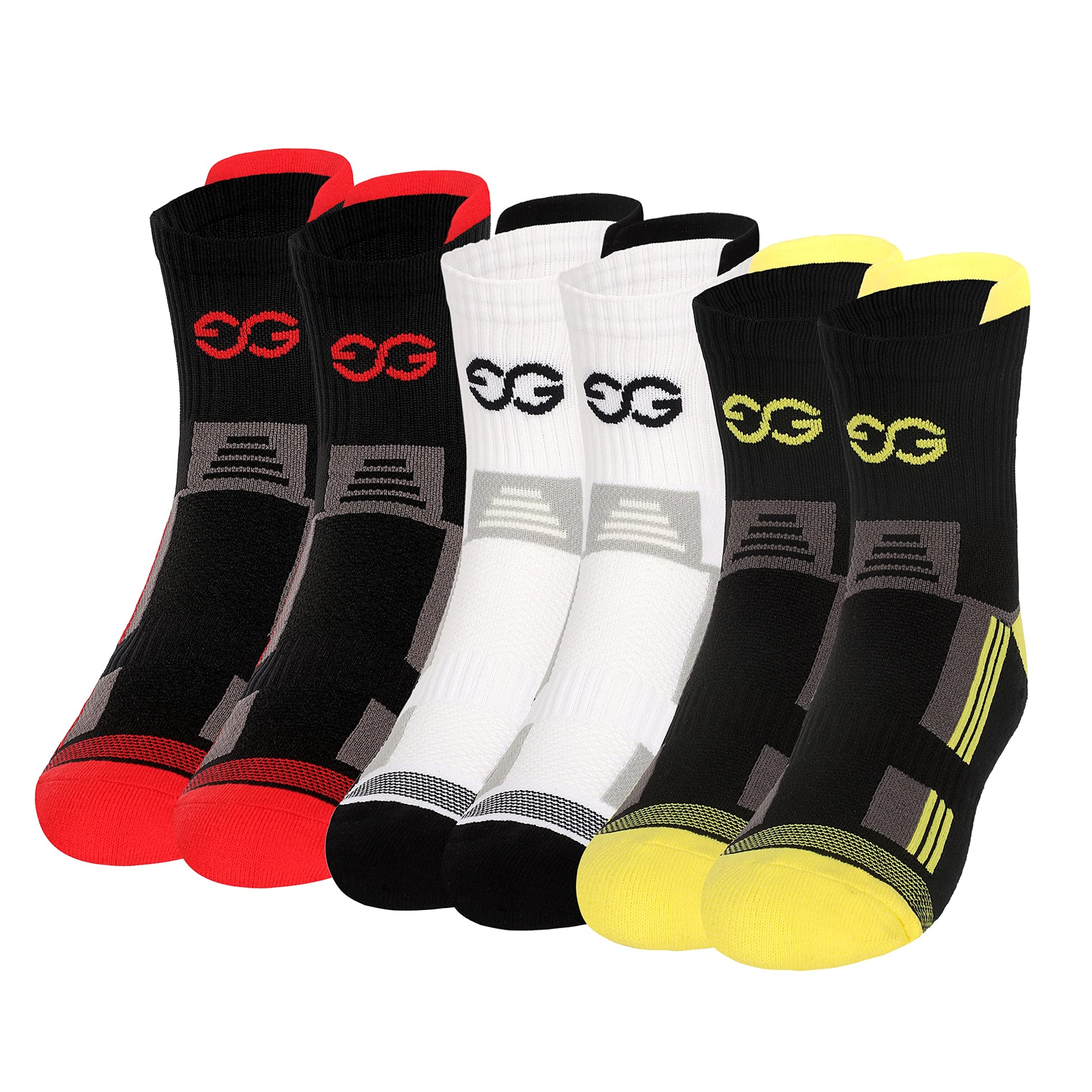 Supergear Marathon Running Multi Featured Ankle Length Socks For Men Pack Of 3 (Colour Style 2)