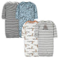 Gerber Unisex Baby Boy And Girls 4-Pack Sleeper Gown Jungle Blue Preemie