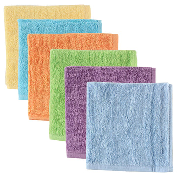 Luvable Friends Washcloths, Yellow, 6Count
