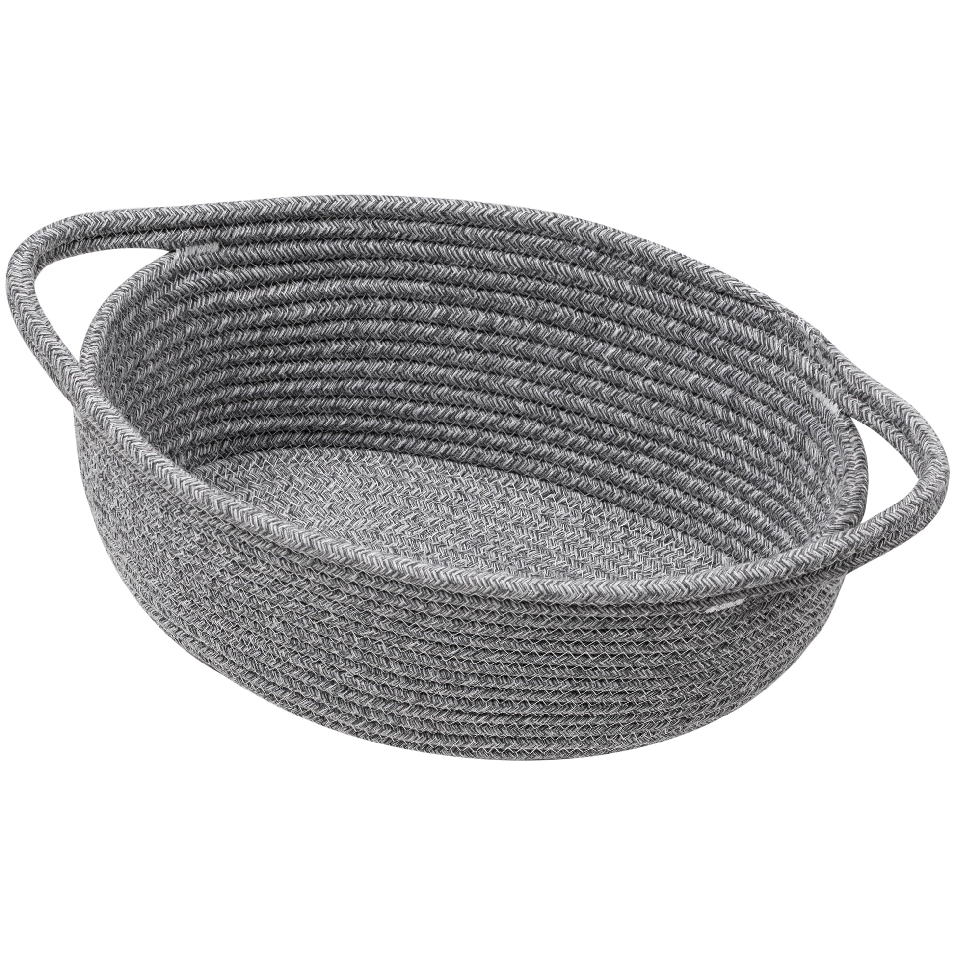 UBBCARE Small Woven Basket for Gifts, Cotton Rope Storage Baskets for Shelf, Gift Baskets Empty with Handle, Dog Toy Basket for 