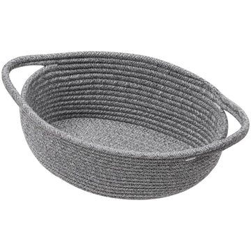 UBBCARE Small Woven Basket for Gifts, Cotton Rope Storage Baskets for Shelf, Gift Baskets Empty with Handle, Dog Toy Basket for 