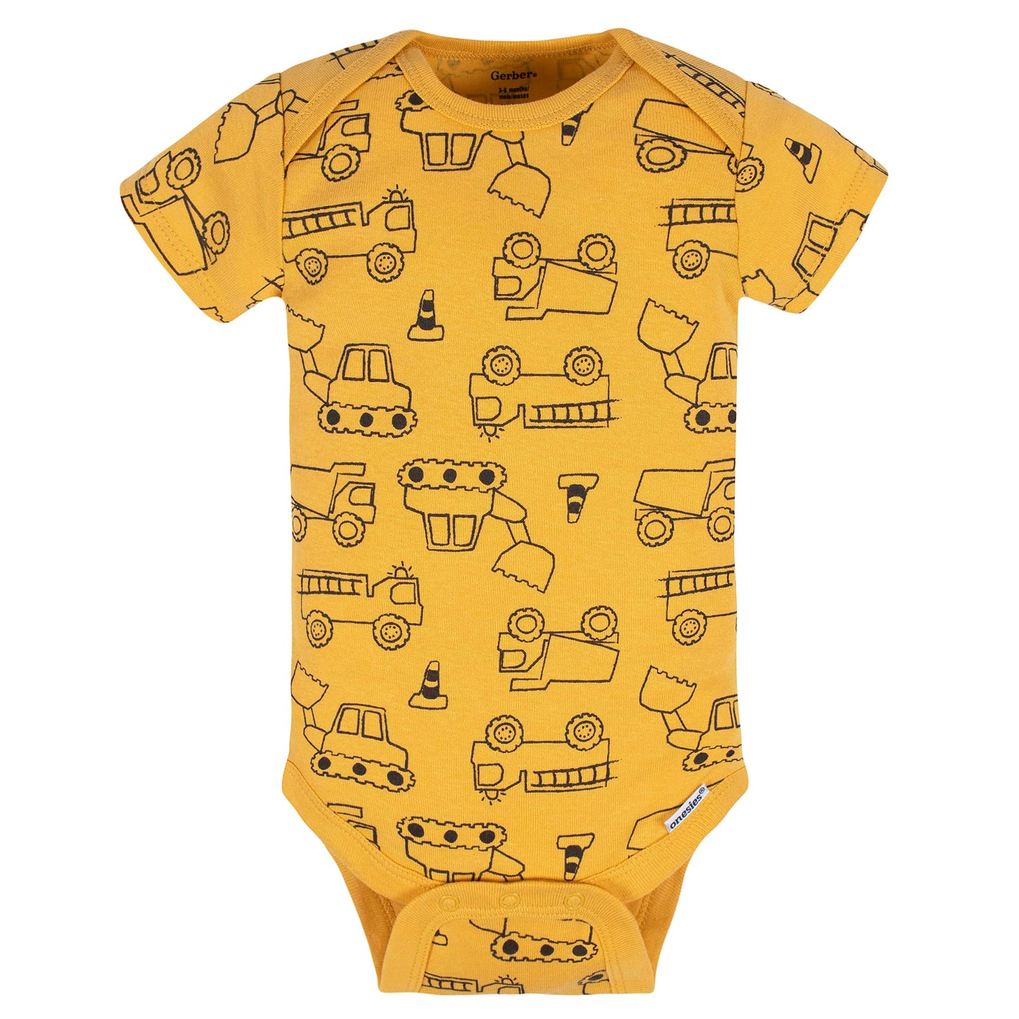 Gerber Baby Boys 8-Pack Short Sleeve Onesies Bodysuits Shirt, Transportation Zone, 3-6 Months US