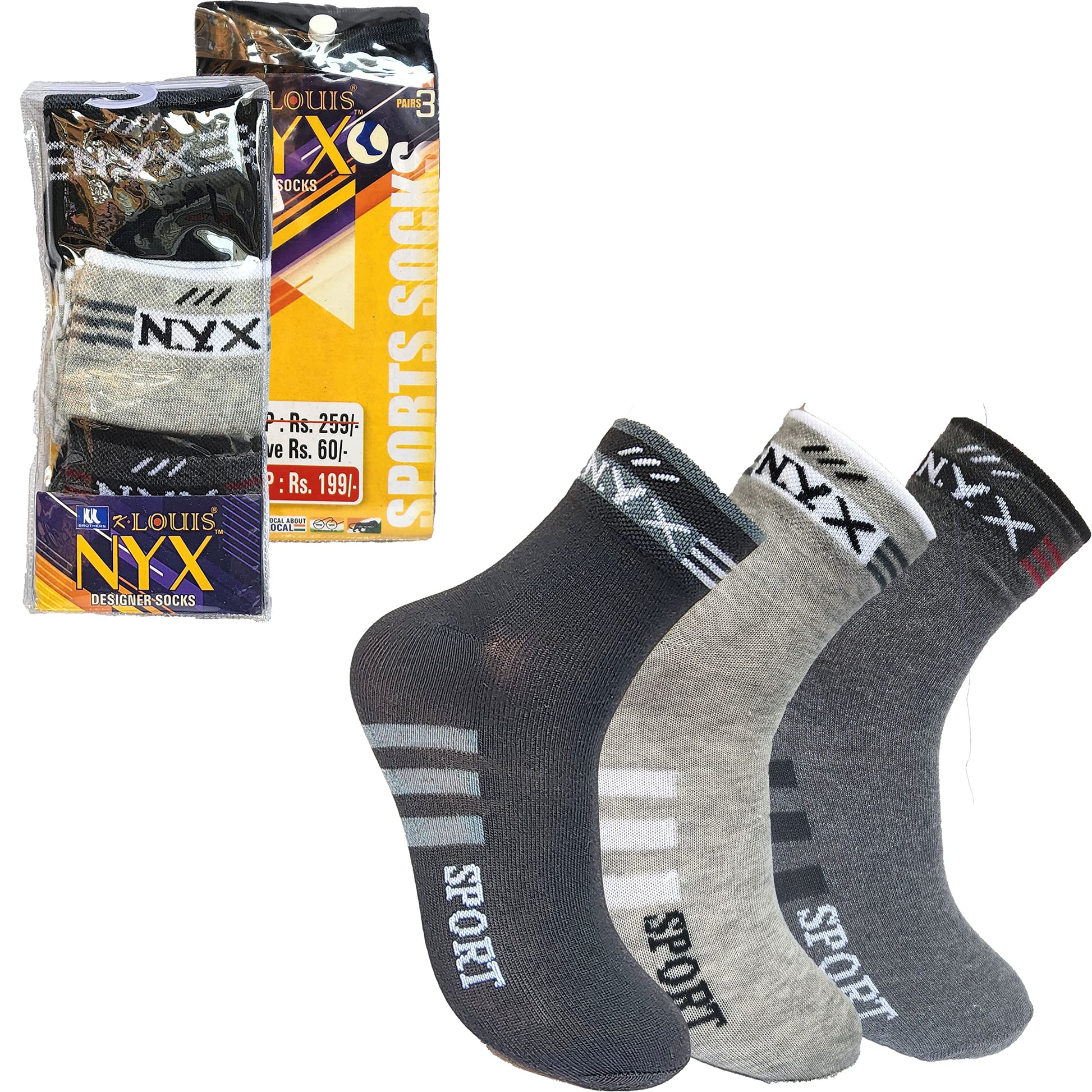 Cotson Ankle Length Cotton Sports Socks For Men And Women  Pack Of 3