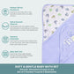 Spasilk Bath Hooded Towels & Washcloths Set for Babies, 2 Hooded Terry Bath Towels & 2 Washcloths, Grey Lion