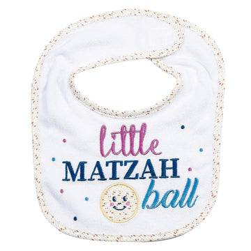 Rite Lite Adorable Little Matzah Ball Embroidered Bib - Stylish & Cute Passover Bib Pesach Seder Jewish Holiday Party Apparel Ac