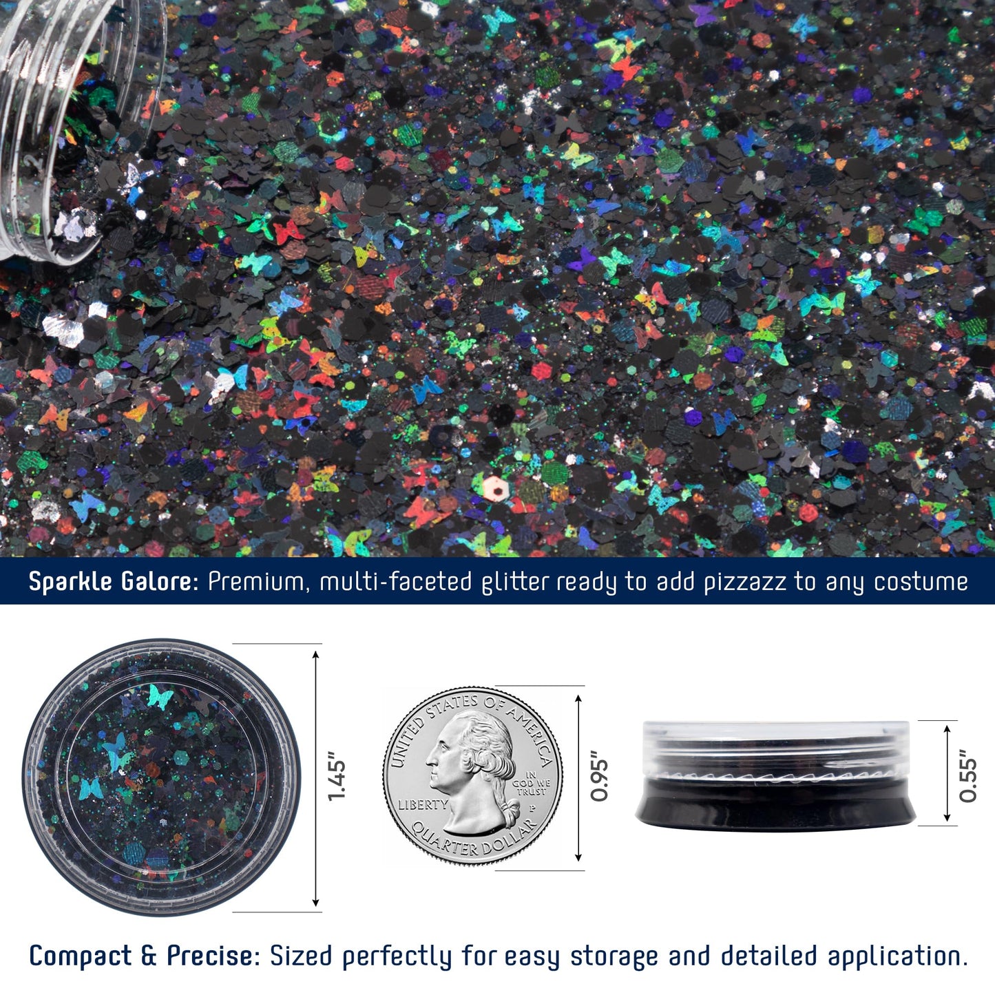 Funcredible Black Alien Headbands And Glitter - Martian Alien Antenna Headband - Sparkly Alien Costume Accessories - Alien Hallo