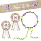 R HORSE 5Pcs Neutral Burlap Mom to Be Sash Dad to Be Pin Baby Shower Decorations, Butterfly Pregnant Mom Sash Corsage Pin and Fl