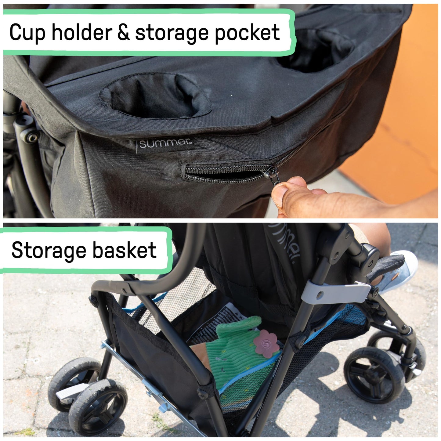 Summer By Ingenuity 3D Mini Convenience Stroller - Lightweight Stroller With Compact Fold, Multi-Position Recline, Canopy With P