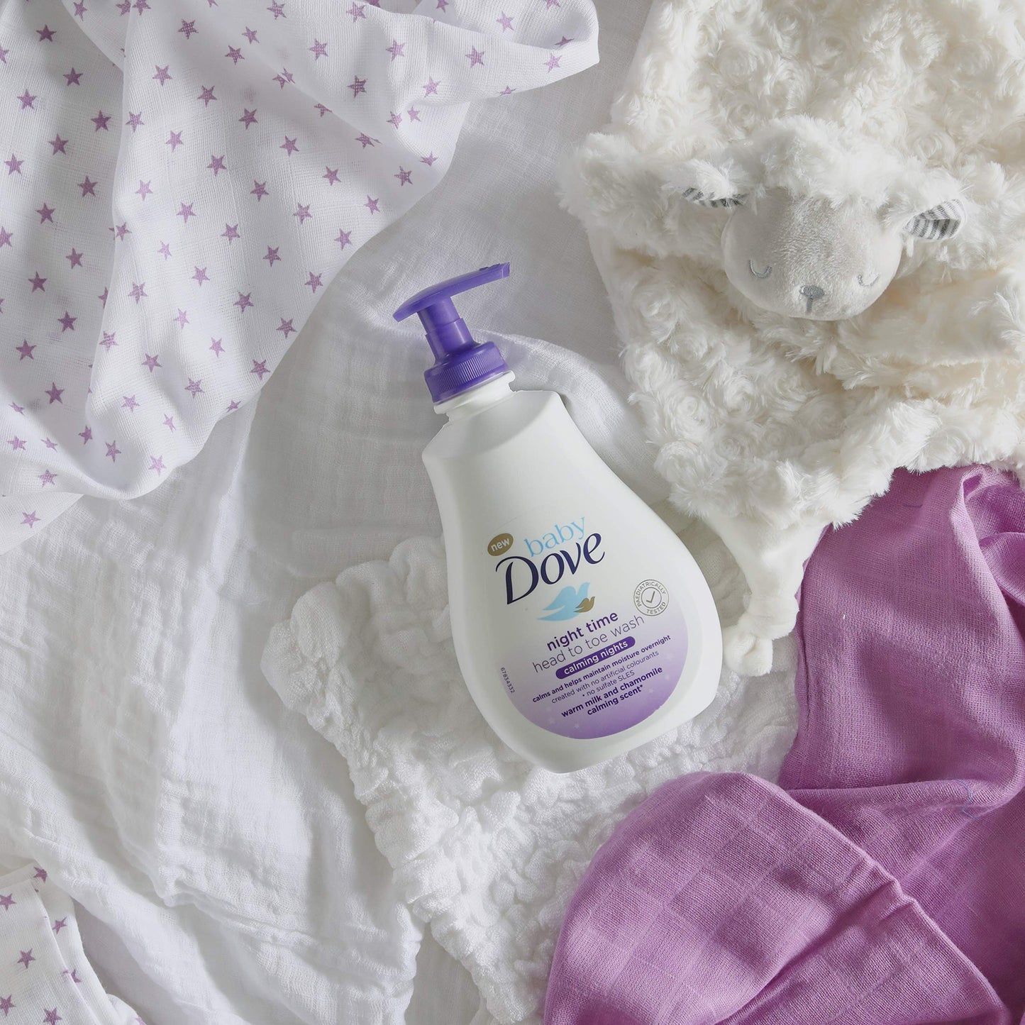 Baby Dove Calming Moisture Sensitive Skin Night Time Wash, 3 Pack Hypoallergenic And Tear-Free Bath Wash, Scented, Suitable For