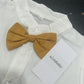 Xirubaby Baby Boys Short Sleeve Gentleman Bowtie Overalls Outfit Suits Set(80/12-18M, Yellow)