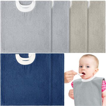 Foaincore 6 Pcs Pullover Baby Bibs Cotton Terry Toddler Absorbent Infant for Feeding and Drooling Towel Bib (Lovely Colors)