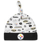 Gerber Nfl Pittsburgh Steelers 3 Pack Bodysuit Sleep N Play Footie Cap Registry Gift Set, Black/White Pittsburgh Steelers, 0-3M