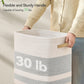 Nunsino Laundry Hamper,Laundry Basket With Leather Handles,Woven Storage Basket For Toys,Pillows,Blankets,Clothes,Grey&White